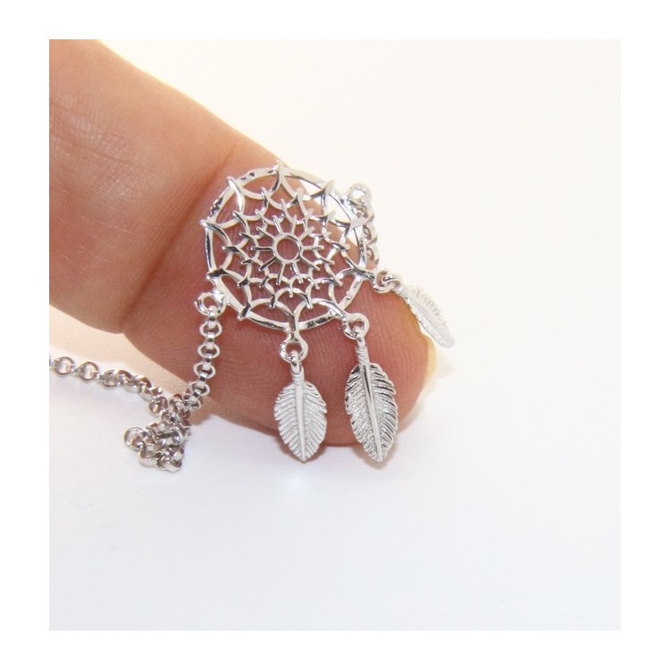 RMB|Silver 925, woman bracelet girl circle and feathers dreams catch dreamcatcher 15-19 cm