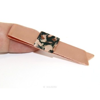 RMB|Money Clip stops NALBORI ® made of hypoallergenic copper for man with black & cream enamel