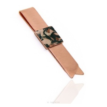 RMB|Money Clip stops NALBORI ® made of hypoallergenic copper for man with black & cream enamel