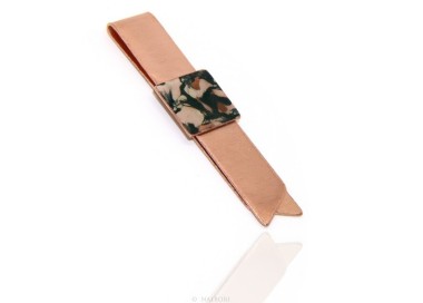 RMB|Money Clip stops NALBORI ® made of hypoallergenic copper for man with black & cream enamel
