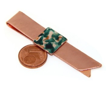 RMB|Money Clip stops NALBORI ® made of hypoallergenic copper for man with black & cream enamel