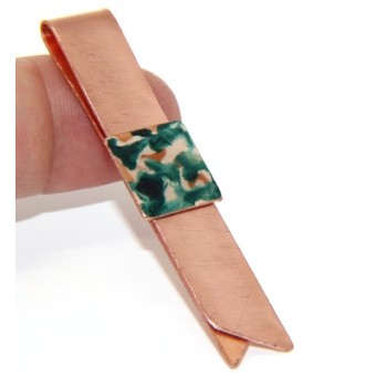 RMB|Money Clip stops NALBORI ® made of hypoallergenic copper for man with black & cream enamel