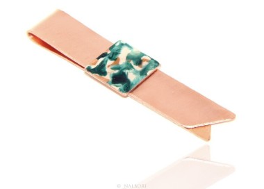 RMB|Money Clip stops NALBORI ® made of hypoallergenic copper for man with black & cream enamel