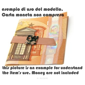 RMB|Money Clip stops NALBORI ® made of hypoallergenic copper for man with brown & cream enamel