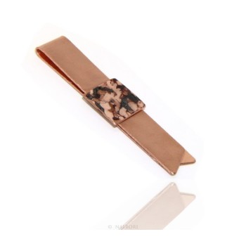 RMB|Money Clip stops NALBORI ® made of hypoallergenic copper for man with brown & cream enamel