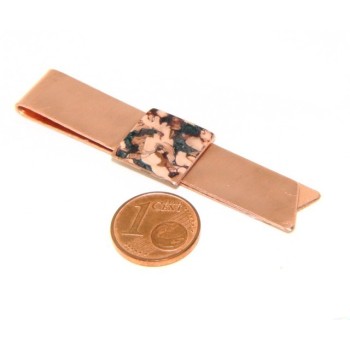 RMB|Money Clip stops NALBORI ® made of hypoallergenic copper for man with brown & cream enamel
