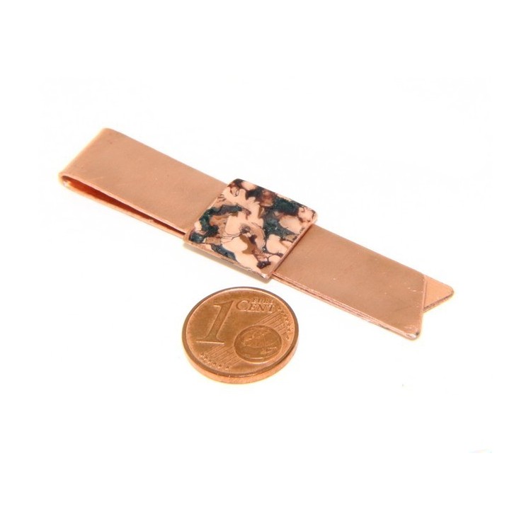 RMB|Money Clip stops NALBORI ® made of hypoallergenic copper for man with brown & cream enamel
