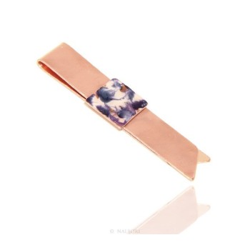 RMB|Money Clip stops NALBORI ® made of hypoallergenic copper for man with purple & cream enamel