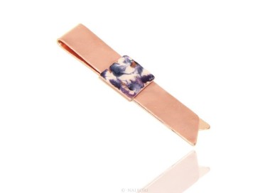 RMB|Money Clip stops NALBORI ® made of hypoallergenic copper for man with purple & cream enamel
