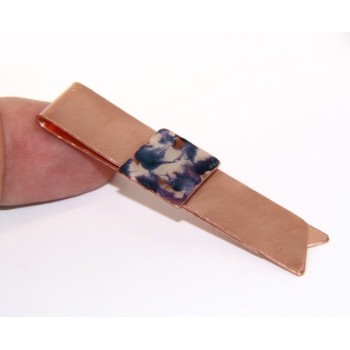 RMB|Money Clip stops NALBORI ® made of hypoallergenic copper for man with purple & cream enamel