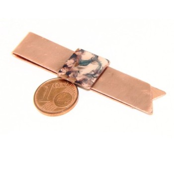RMB|Money Clip stops NALBORI ® made of hypoallergenic copper for man with purple & cream enamel