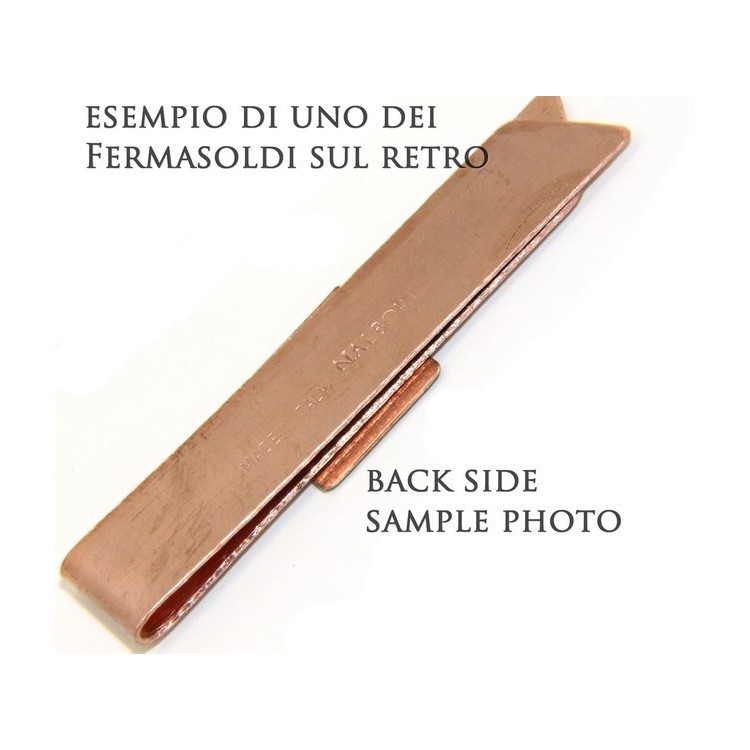 RMB|Fermasoldi NALBORI ® ferma soldi clip da tasca uomo in rame anallergico con smalto viola panna