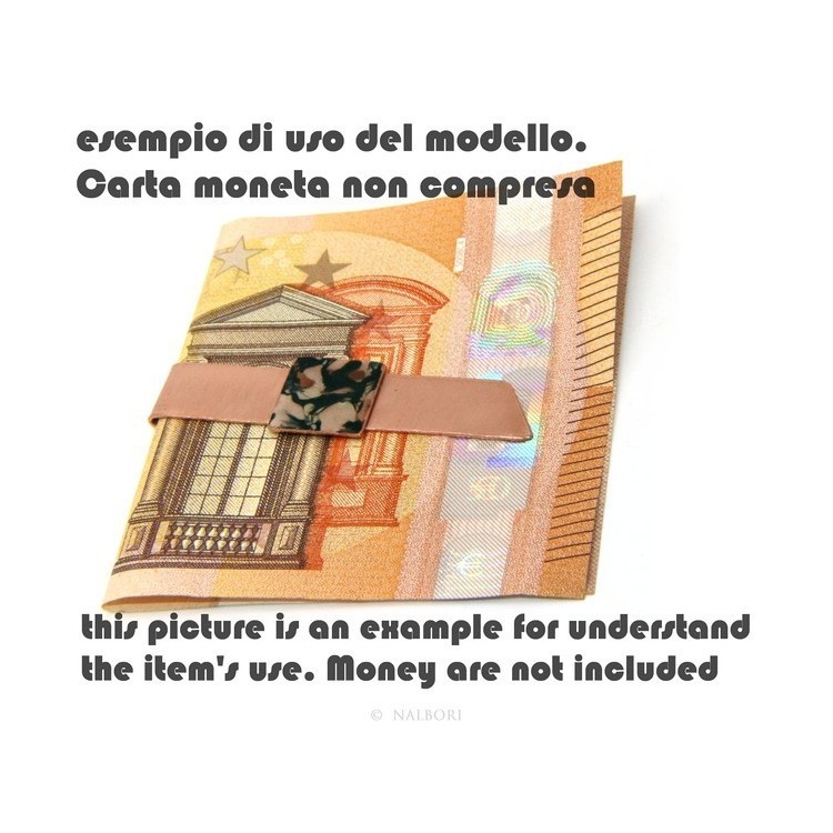 RMB|Money Clip stops NALBORI ® made of hypoallergenic copper for man with purple & cream enamel