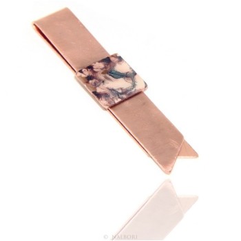 RMB|Money Clip stops NALBORI ® made of hypoallergenic copper for man with purple & cream enamel