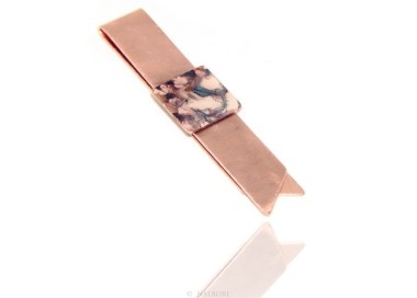 RMB|Money Clip stops NALBORI ® made of hypoallergenic copper for man with purple & cream enamel