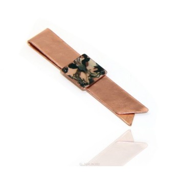 RMB|Money Clip stops NALBORI ® made of hypoallergenic copper for man with black & cream enamel