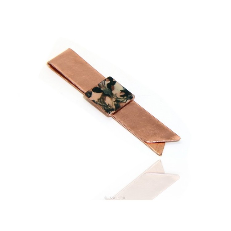 RMB|Fermasoldi NALBORI ® ferma soldi clip da tasca uomo in rame anallergico smaltato panna nero