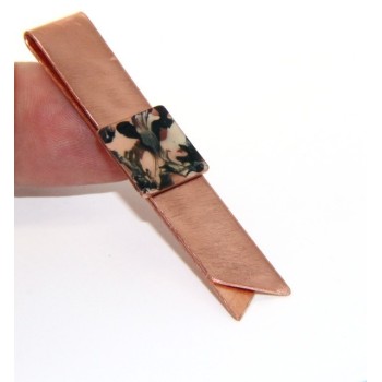 RMB|Fermasoldi NALBORI ® ferma soldi clip da tasca uomo in rame anallergico smaltato panna nero