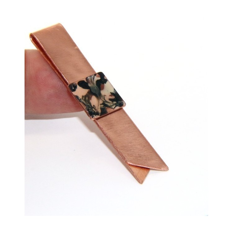 RMB|Fermasoldi NALBORI ® ferma soldi clip da tasca uomo in rame anallergico smaltato panna nero