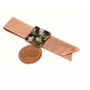 RMB|Money Clip stops NALBORI ® made of hypoallergenic copper for man with black & cream enamel