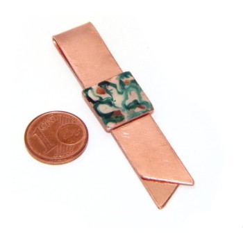 RMB|Money Clip stops NALBORI ® made of hypoallergenic copper for man with black & cream enamel