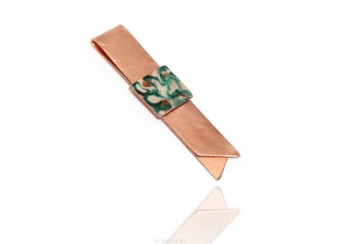 RMB|Money Clip stops NALBORI ® made of hypoallergenic copper for man with black & cream enamel
