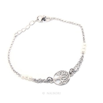 RMB|Man Woman Woman Bracelet Silver 925 Black Crystal Rosary Work with Life Tree 15.50-18.50