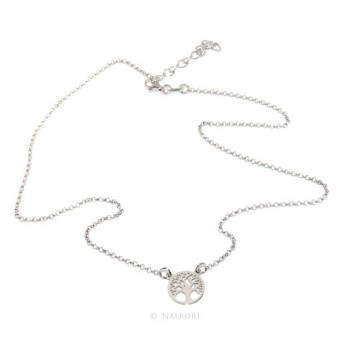 RMB|Argento 925 : Collana girocollo uomo o donna con medaglietta medaglia pendente albero della vita
