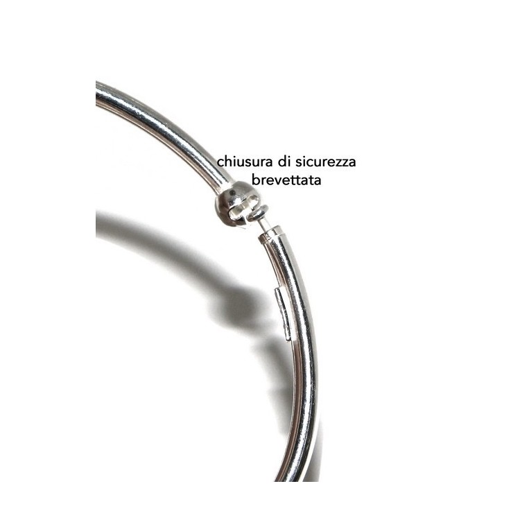 RMB|ARGENTO 925 : Bracciale donna per CHARME ciondoli chiusura brevettata ovale misura media