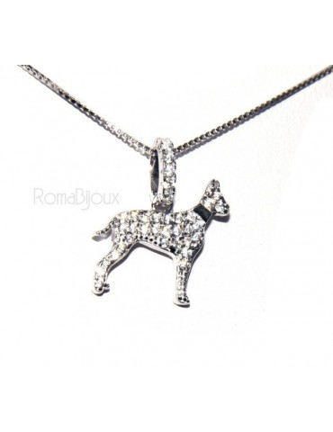 925: earrings man woman pin rottweiler dog collar zircons
