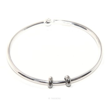 RMB|ARGENTO 925 : Bracciale donna per CHARME ciondoli chiusura brevettata ovale misura media