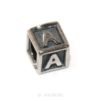 RMB|ARGENTO 925 : CHARME letterine cubetti e stop per Bracciale serie Nalbori componibili