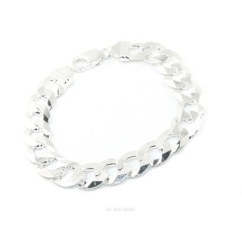 RMB|SILVER 925 rhodium plated man's bracelet 13 mm 21/22 cm large heavy for man