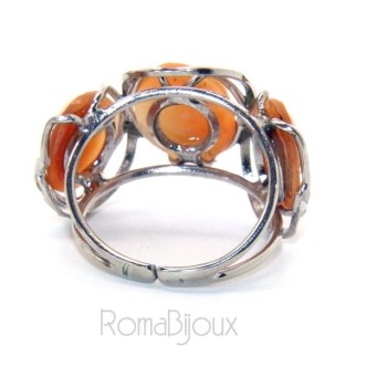 RMB|925 Silver: Woman open open trilogy italian cammeos tris adjustable woman's oval face