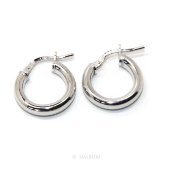 RMB|orecchini donna Argento 925 anelle cerchi boccole lisce classiche 15,5 mm 2 colori