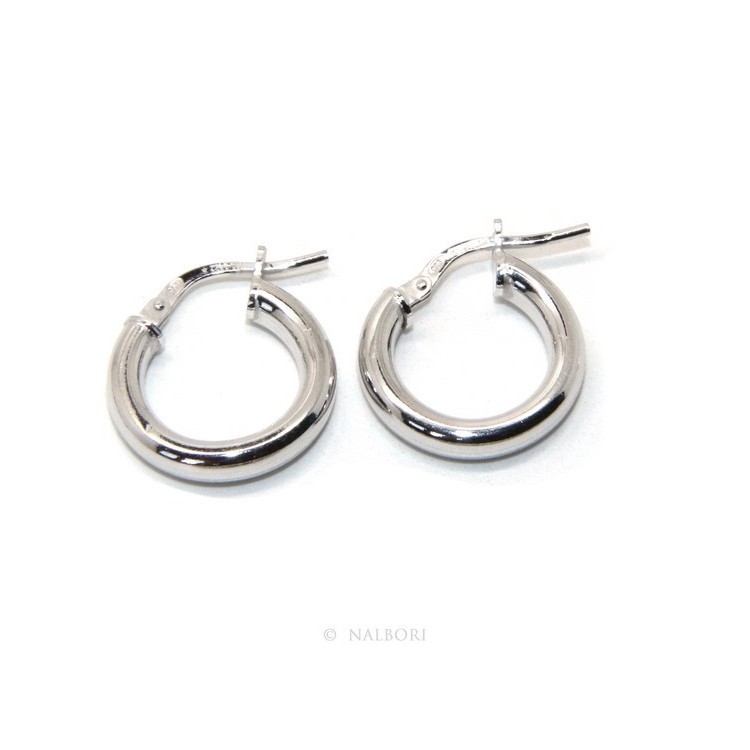 RMB|silver earrings 925 sterling silver 15.5 mm 2-color smooth brooches hoop