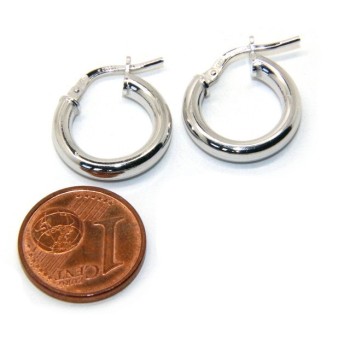 RMB|silver earrings 925 sterling silver 15.5 mm 2-color smooth brooches hoop