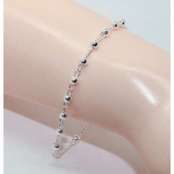 RMB|Bracelet man woman boy Silver 925 rosary balls 3 mm simple cross Latin cm 17,00