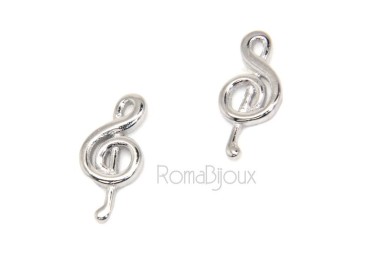 RMB|Orecchini donna o uomo argento 925 con chiave di SOL violino speculari