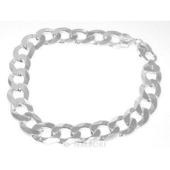 RMB|SILVER 925: 11mm Man's Chain Bracelet Long Heavy Dumbbell 22cm Full Heavy