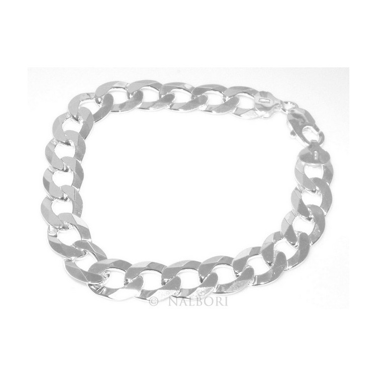 RMB|SILVER 925: 11mm Man's Chain Bracelet Long Heavy Dumbbell 22cm Full Heavy