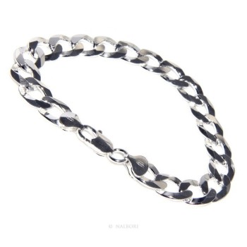 RMB|ARGENTO 925 : Bracciale uomo catena da 11 mm grumetta grumettone massiccio lungo 22 cm pieno pesante