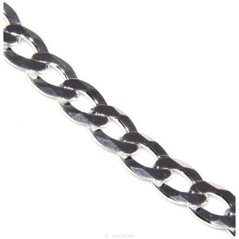 RMB|ARGENTO 925 : Bracciale uomo catena da 11 mm grumetta grumettone massiccio lungo 22 cm pieno pesante