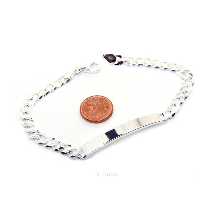RMB|NALBORI Men's or women's silver bracelet in 925 silver, solid chain 6mm  wrist 19,50-20,50