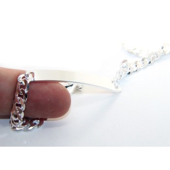 RMB|NALBORI Men's or women's silver bracelet in 925 silver, solid chain 6mm  wrist 19,50-20,50