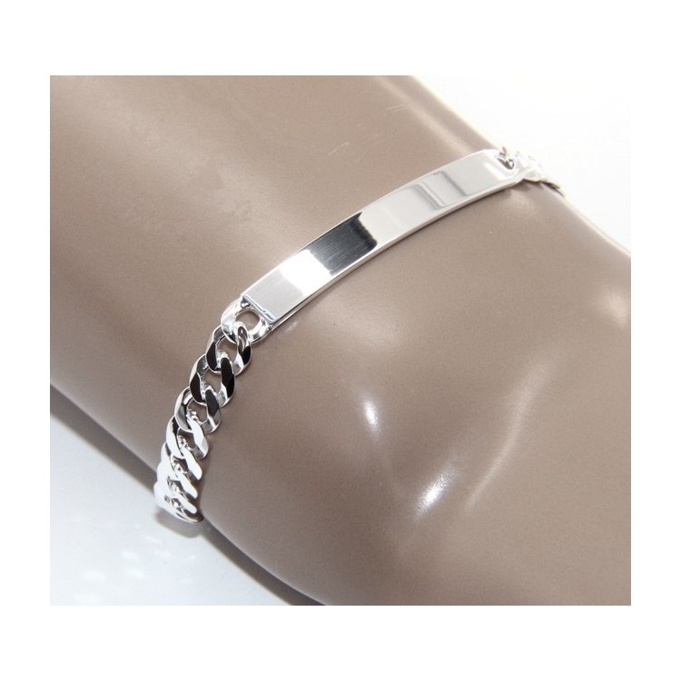 RMB|NALBORI Men's or women's silver bracelet in 925 silver, solid chain 6mm  wrist 19,50-20,50