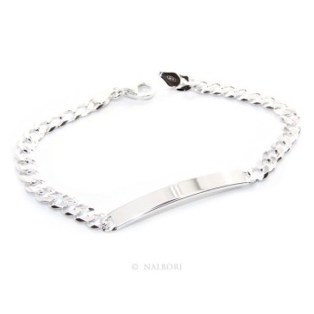 RMB|NALBORI Men's or women's silver bracelet in 925 silver, solid chain 6mm  wrist 19,50-20,50