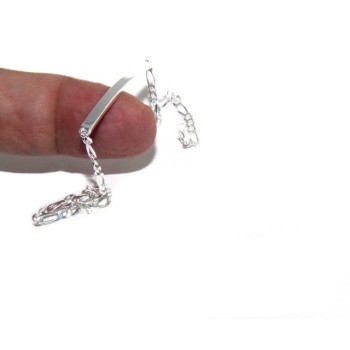 RMB|NALBORI Men's or women's silver bracelet in 925 silver, solid chain figaro 3 mm  wrist 18 cm