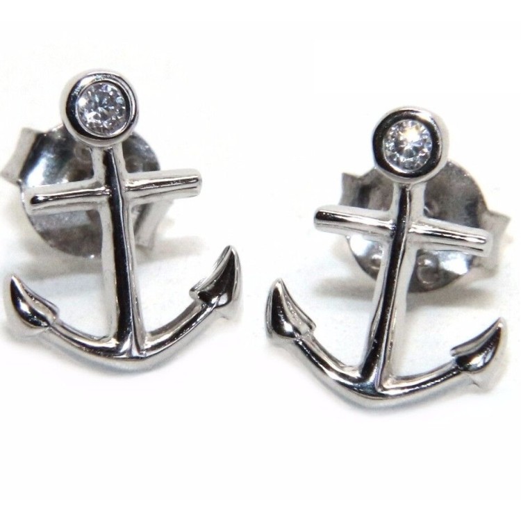 RMB|ancora orecchini argento 925 zircone bianco taglio cipollina