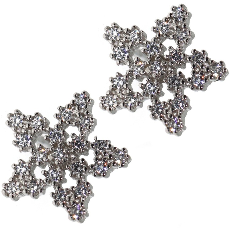 RMB|Women's 925 silver earrings in the shape of a star with white zircons